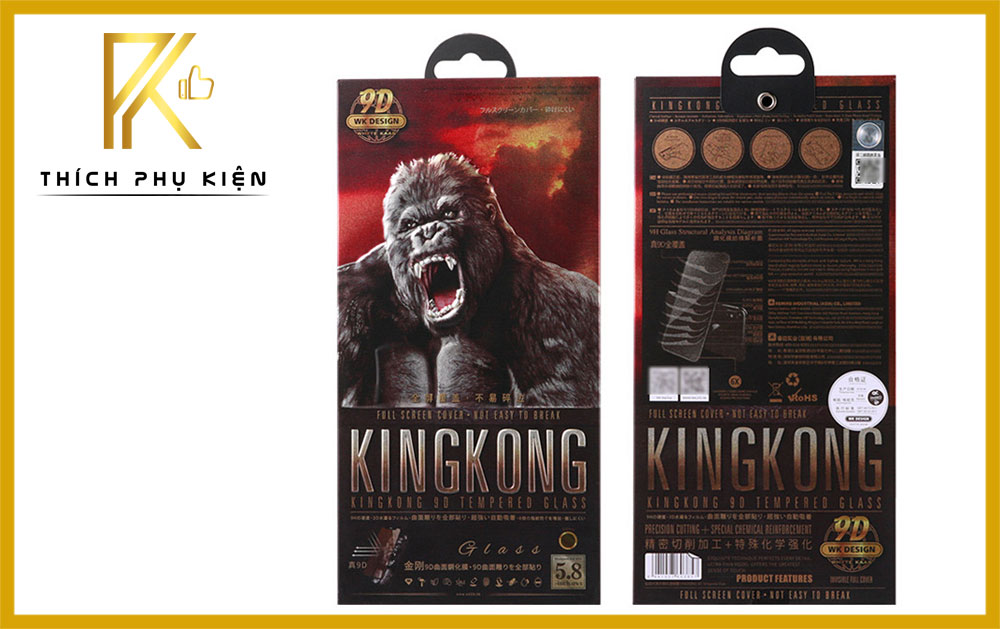 Kính Cường Lực King Kong WK Hộp Sắt iPhone - Chính Hãng 2