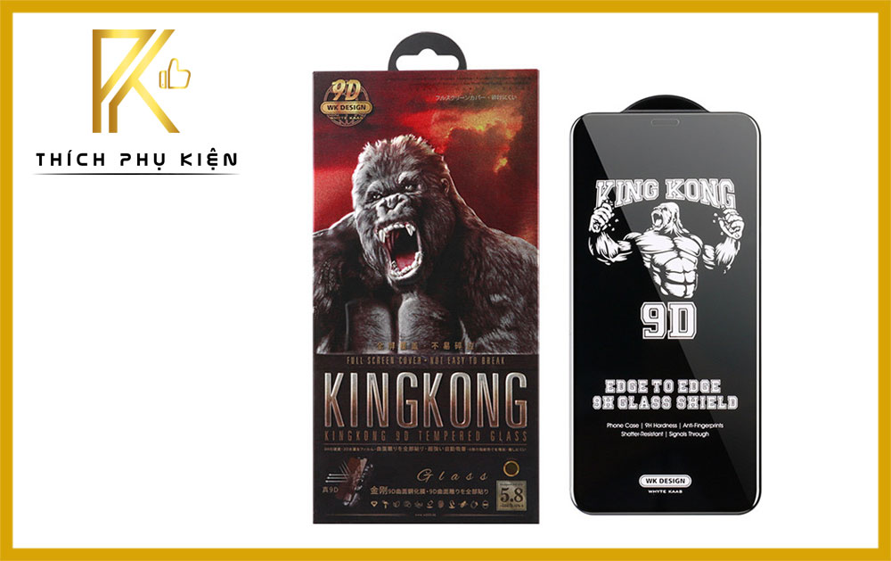 Kính Cường Lực King Kong WK Hộp Sắt iPhone - Chính Hãng 
