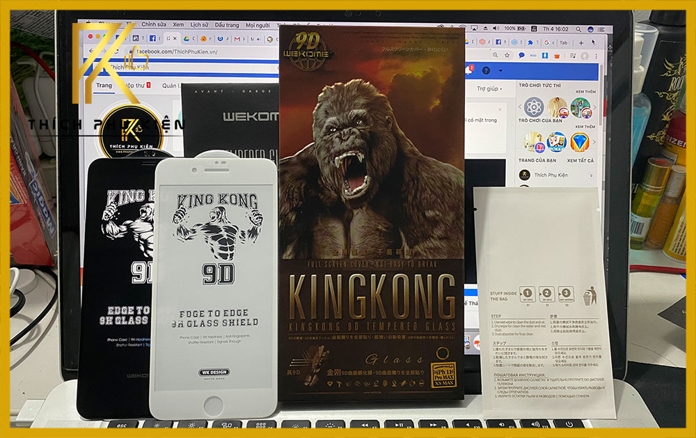 Kính Cường Lực King Kong WK Hộp Sắt iPhone - Chính Hãng